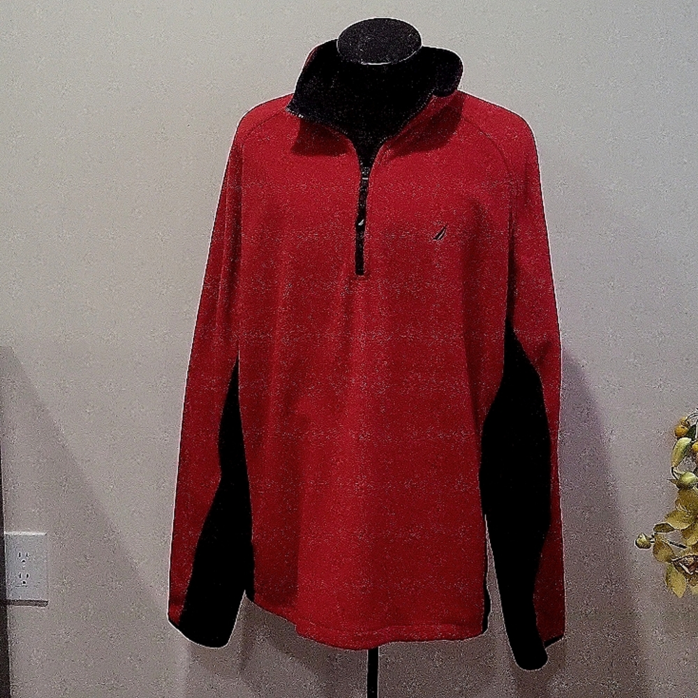 Nautica mens fleece pullover 1/4 zipper,  jacket, outerwear, XXL. Exellent cond.